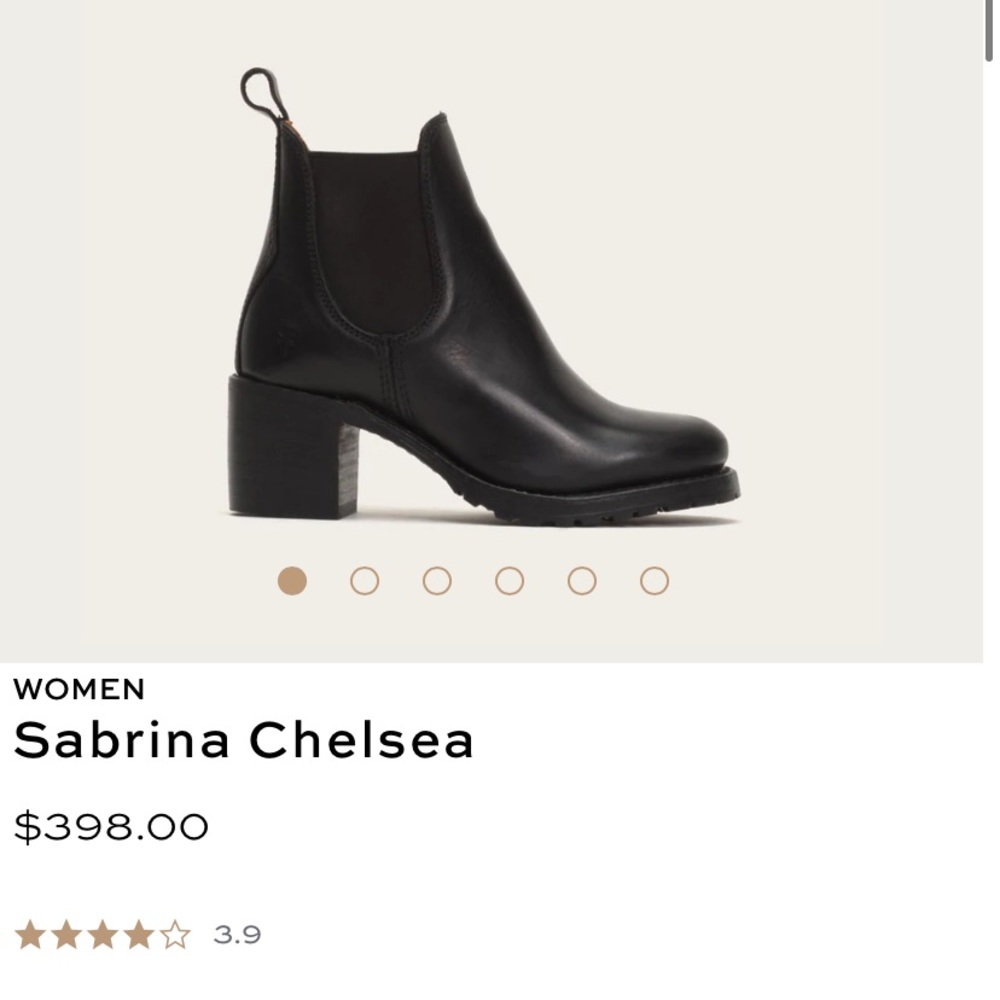 Frye Sabrina Chelsea Boots in Black - size 6.5